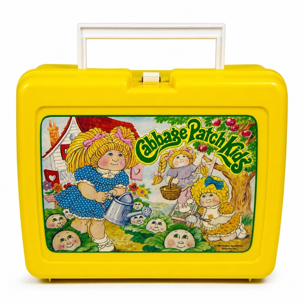 Vintage 1983 Cabbage Patch Kids Thermos Yellow Lunch Box NO THERMOS USA